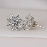 2.4ct Sunflower Moissanite Stud Earrings 925