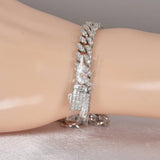 Fully Iced Moissanite Cuban Bracelet 8mm Wide 8"