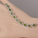New 925 Sterling Chrome Diopside Gemstone Tennis Bracelet" 7 inches