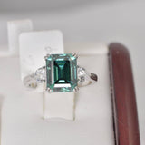 4.0 ct Emerald Green Cut Moissanite Ring 925 Size 6 only