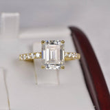 4.8ct Emerald Cut All Moissanite Ring size 9 only