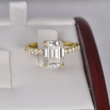 4.8ct Emerald Cut All Moissanite Ring size 9 only