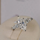 3.6tcw Marquise Cut Moissanite Engagement Ring 925 Size 5, 6. 9 only