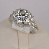 Moissanite 6.8ct Brilliant Round Cut Ring 925 Sterling Size 7, 8, 9 Only