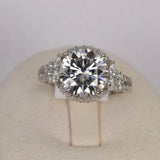 Moissanite 6.8ct Brilliant Round Cut Ring 925 Sterling Size 7, 8, 9 Only