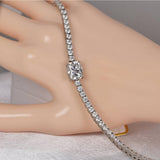 9.8 Ct Moissanite Oval Cut Tennis Bracelet 925 Sterling Silver 6.5 inches
