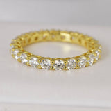 Moissanite 3mm Full Eternity Band Ring 925 Sterling Size 5, 7, 8 only
