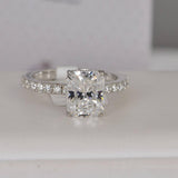 4.5ct Radiant Cut Moissanite Ring, Sterling Silver Size 5 and 9 only