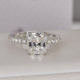 4.5ct Radiant Cut Moissanite Ring, Sterling Silver Size 5 and 9 only