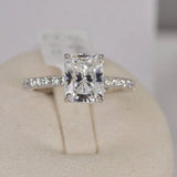 4.5ct Radiant Cut Moissanite Ring, Sterling Silver Size 5 and 9 only