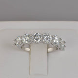 3.5 ct. Moissanite 7 Diamond Half Eternity Band Ring Size 6, 7 & 9 only