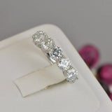 3.5 ct. Moissanite 7 Diamond Half Eternity Band Ring Size 6, 7 & 9 only