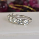 3.5 ct. Moissanite 7 Diamond Half Eternity Band Ring Size 6, 7 & 9 only