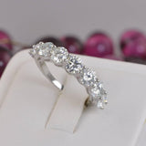 3.5 ct. Moissanite 7 Diamond Half Eternity Band Ring Size 6, 7 & 9 only