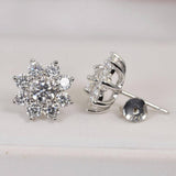 2.4ct Sunflower Moissanite Stud Earrings 925