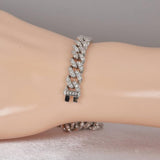 Fully Iced Moissanite Cuban Bracelet 8mm Wide 8"