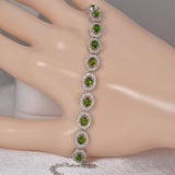 New 925 Sterling Chrome Diopside Gemstone Tennis Bracelet" 7 inches