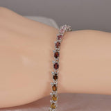 Natural Multi Tourmaline Gemstone Tennis Bracelet 7 inches