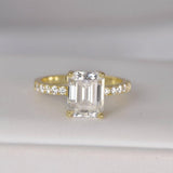 4.8ct Emerald Cut All Moissanite Ring size 9 only