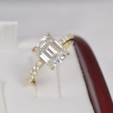 4.8ct Emerald Cut All Moissanite Ring size 9 only