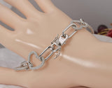 Moissanite Fully Ice Heart Link Bracelet Solid 925, 7 inches