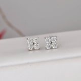 Elegant 4 Stones Moissanite Stud Earrings 925 Sterling