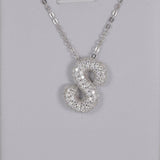 All Moissanite Bubble "S" Initial Pendant 925 Sterling Silver 16 inches
