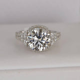 Moissanite 6.8ct Brilliant Round Cut Ring 925 Sterling Size 7, 8, 9 Only