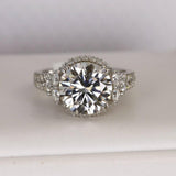 Moissanite 6.8ct Brilliant Round Cut Ring 925 Sterling Size 7, 8, 9 Only