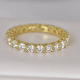 Moissanite 3mm Full Eternity Band Ring 925 Sterling Size 5, 7, 8 only