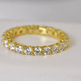 Moissanite 3mm Full Eternity Band Ring 925 Sterling Size 5, 7, 8 only