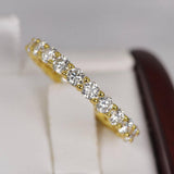 Moissanite 3mm Full Eternity Band Ring 925 Sterling Size 5, 7, 8 only