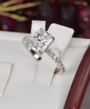 4.5ct Radiant Cut Moissanite Ring, Sterling Silver Size 5 and 9 only
