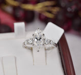 3.6tcw Marquise Cut Moissanite Engagement Ring 925 Size 5, 6. 9 only