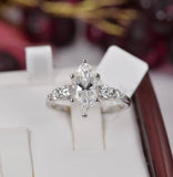 3.6tcw Marquise Cut Moissanite Engagement Ring 925 Size 5, 6. 9 only