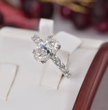 Moissanite 7.5ct Oval Cut Engagement Ring 925 Sterling Size 7, 8, 10 only