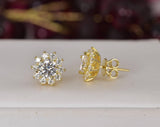 2.8 CT All Moissanite Sunflower Stud Earrings