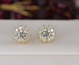 2.8 CT All Moissanite Sunflower Stud Earrings