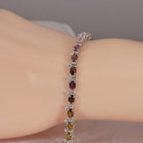 Natural Multi Tourmaline Gemstone Tennis Bracelet 7 inches