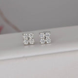 Elegant 4 Stones Moissanite Stud Earrings 925 Sterling