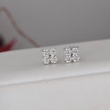 Elegant 4 Stones Moissanite Stud Earrings 925 Sterling