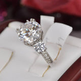 Moissanite 6ctw Round Brilliant Cut Engagement Ring 925 Sterling Silver Size 6, 7, 9 only