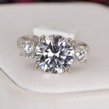 Moissanite 6ctw Round Brilliant Cut Engagement Ring 925 Sterling Silver Size 6, 7, 9 only