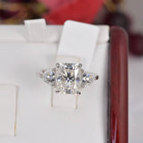 Moissanite 5.0 ct Radiant Cut Ring 925 Sterling Size 6, 7 only