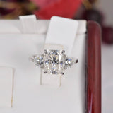 Moissanite 5.0 ct Radiant Cut Ring 925 Sterling Size 6 and 7 only