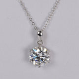 Elegant 4ct Moissanite Pendant 18" 925 Sterling