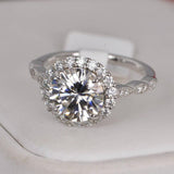 Art Deco 3.0ct Halo Moissanite Engagement Ring Size 5, 7 only