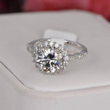 Art Deco 3.0ct Halo Moissanite Engagement Ring Size 5, 7 only