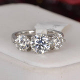 Moissanite 3ctw Round Brilliant Cut Engagement Ring 925 Sterling Silver Size  6, 7, 9 only