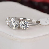 Moissanite 3ctw Round Brilliant Cut Engagement Ring 925 Sterling Silver Size  6, 7, 9 only